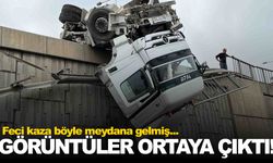 İzmir’de tır viyadükte asılı kalmıştı… Kazanın görüntüsü ortaya çıktı!