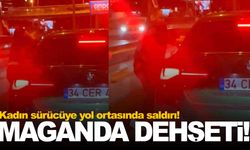 Trafik magandası dehşeti: Kadın sürücüye yol ortasında saldırı!