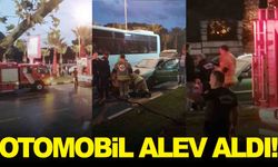 Manisa’da seyir halindeki otomobilden alevler yükseldi