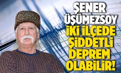 Şener Üşümezsoy: 2 ilçede şiddetli deprem olabilir
