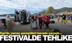 Ege’de yamaç paraşütleri havada çarpıştı