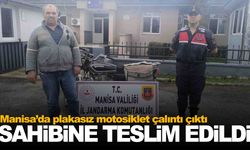 Manisa Salihli’de plakasız motosiklet çalıntı çıktı… Jandarma sahibine teslim etti