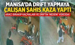 Manisa'da drift atmaya çalışan şahıs kaza yaptı! Aracı bırakıp kaçtılar...