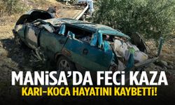 Manisa’da korkunç kaza! Karı-koca araçta sıkışarak can verdi