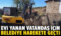 Demirci’de evi yanan vatandaş için harekete geçildi