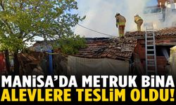 Manisa’da metruk binada yangın paniği!