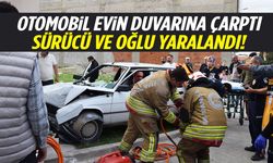 Manisa’da kaza: Otomobil evin duvarına çarptı