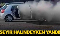 Ege’de araç yangını paniği… Seyir halindeyken alev aldı