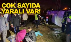 Tur midibüsü devrildi… Yaralılar var!