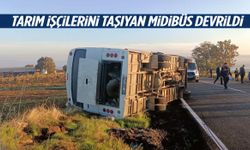 Tarım işçilerini taşıyan midibüs devrildi! 23 kişi yaralandı
