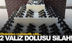 Uşak’ta yolcu otobüsünde 55 ruhsatsız tabanca ele geçirildi