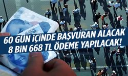 8 bin 668 TL ödeme yapılacak! 60 gün içinde başvuran alacak…