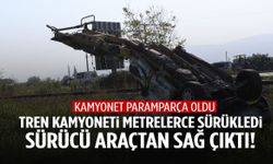 Aydın’da tren kamyoneti biçti! Sürücü araçtan sağ çıktı…