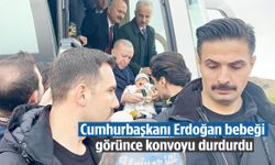 Cumhurbaşkanı Erdoğan 4 aylık bebeği görünce konvoyu durdurup altın taktı