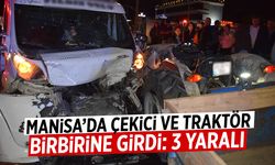 Manisa'da traktör ile çekici çarpıştı: 3 yaralı