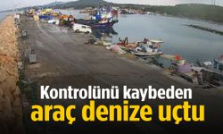 Kontrolünü kaybeden araç denize uçtu!