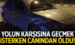 Yolun karşısına geçmek isteyen yayaya otomobil çarptı