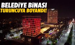 Manisa büyükşehir binası turuncuya boyandı!