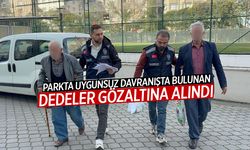 Parkta uygunsuz davranışta bulunan dedeler gözaltına alındı