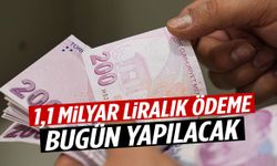 1,1 milyar liralık ödeme bugün yapılacak!