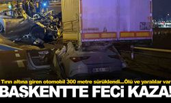 Ankara çevreyolunda feci kaza: Otomobil tırın altına girdi