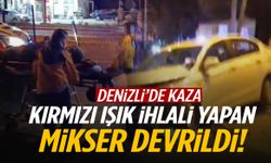 Denizli’de kırmızı ışık ihlali yapan mikser devrildi! Çok sayıda yaralı var…