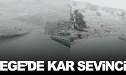 Ege’de kar sevinci... Yüksek kesimler beyaza büründü!