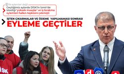 İzmir Büyükşehir'de DİSK eylemi sürüyor