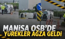 Manisa OSB'de işçi servisi devrildi