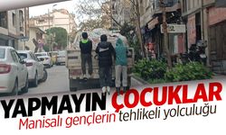 Manisa'da çocukların tehlikeli yolculuğu kamerada