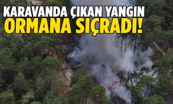 Fethiye’de karavandaki yangın ormana sıçradı