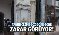 Tarihi çeşme göz göre göre zarar görüyor!