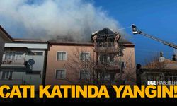 Ege’de çatı yangını paniğe neden oldu