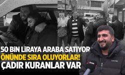 Yeni nesil galericilik! 50 bin liraya araç satıyor... Kapısında çadır kuruyorlar