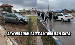 Afyonkarahisar’da kaza ucuz atlatıldı! Araç 10 metre savruldu…