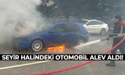 Ege’de seyir halindeki otomobil alev alev yandı!