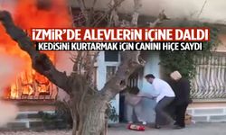 İzmir’de alevlerin içine daldı! Kedisini kurtarmak için canını hiçe saydı…