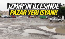 İzmir’in ilçesinde pazar yeri isyanı! Hem çamur hem çöp içinde…
