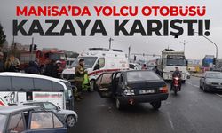 Manisa’da yolcu otobüsü kaza yaptı!