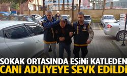 Sokak ortasında eşini katleden cani adliyeye sevk edildi