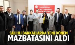 Salihli bakkallarda yeni başkan mazbatasını aldı
