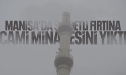 Şiddetli fırtına cami minaresini yıktı