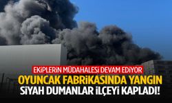 Akhisar OSB’de korkutan yangın! Oyuncak fabrikası alevlere teslim oldu