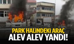 Denizli’de park halindeki araç küle döndü
