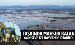 Gediz’in taşmasıyla mahsur kalan 44 kişi ve 127 hayvan kurtarıldı!