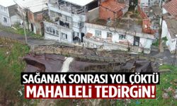 İzmir’de sağanak sonrası yol çöktü! Mahalleli tedirgin…