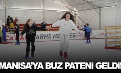 Manisa’da çocukların buz pateni eğlencesi!