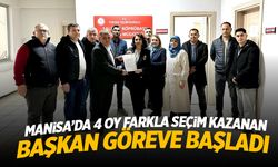 Manisa’da 4 oy farkla seçim kazanan başkan göreve başladı