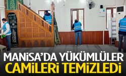 Manisa’da yükümlüler camileri temizledi