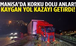 Manisa’da korku dolu anlar! Tır refüje çıktı…